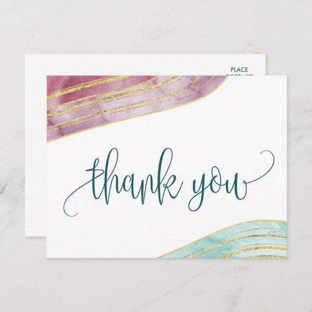 Carte Postale Banded Gemstone | Mauve Merci (Devant / Derrière)