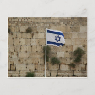 Carte Postale Bandeira de Israel no Muro das Lamentações