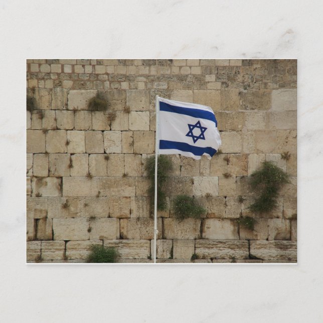 Carte Postale Bandeira de Israel no Muro das Lamentações (Devant)