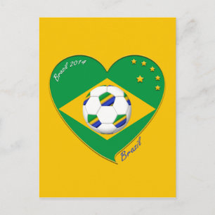 Carte Postale Bandera de BRASIL FÚTBOL de campeones del mundo