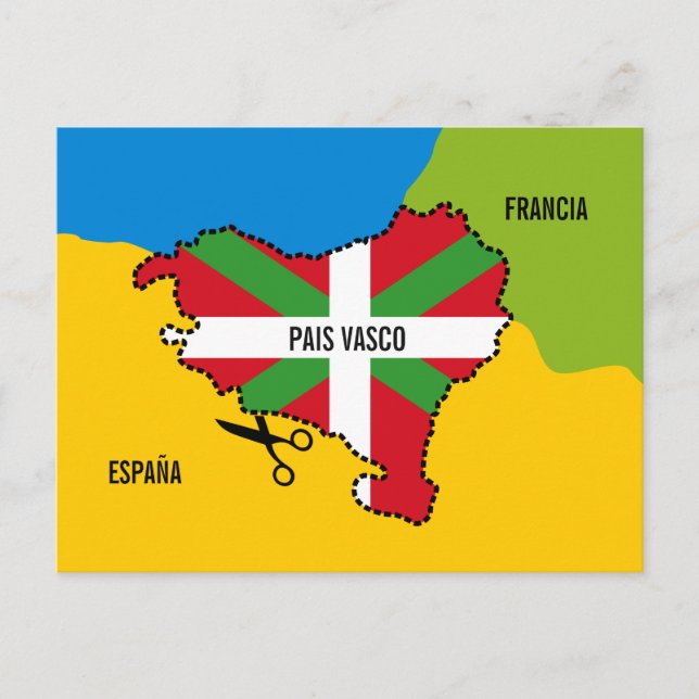 Carte Postale Bandera Ikurriña, indépendencia por el país vasco, (Devant)