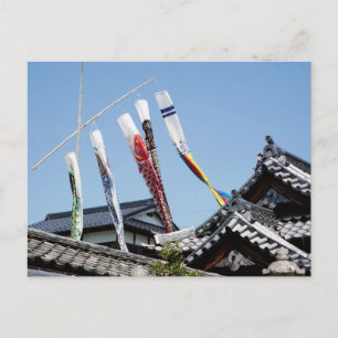 Carte Postale Banderoles de carpes japonaises