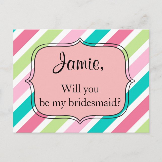 Carte Postale Bandes arc-en-ciel rose (Devant)