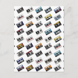 Carte Postale Bandes cassettes de musique rétro