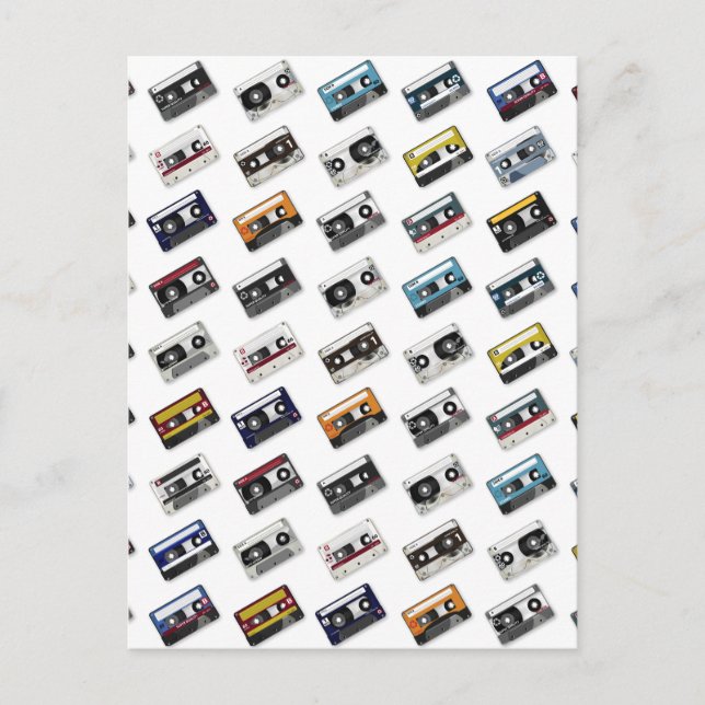 Carte Postale Bandes cassettes de musique rétro (Devant)