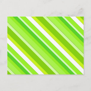 Carte Postale Bandes de bonbons en couches - vert citron et blan