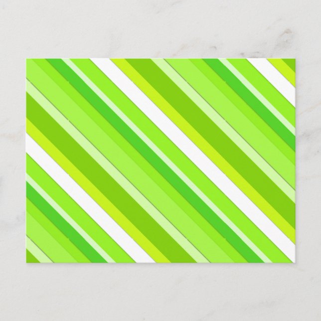 Carte Postale Bandes de bonbons en couches - vert citron et blan (Devant)