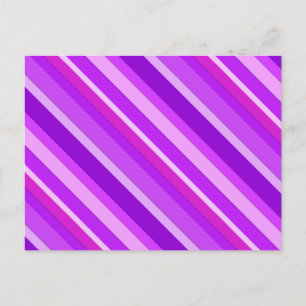 Carte Postale Bandes de bonbons en couches - violet et orchidée