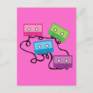 Carte Postale Bandes de cassettes colorées
