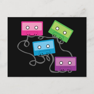 Carte Postale Bandes de cassettes colorées