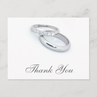 Carte Postale Bandes de Mariage Merci/Argent