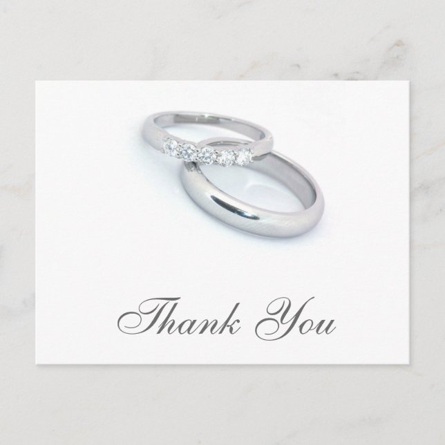 Carte Postale Bandes de Mariage Merci/Argent (Devant)