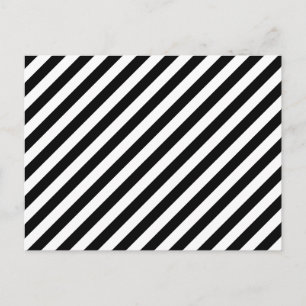 Carte Postale Bandes diagonales noires et blanches.