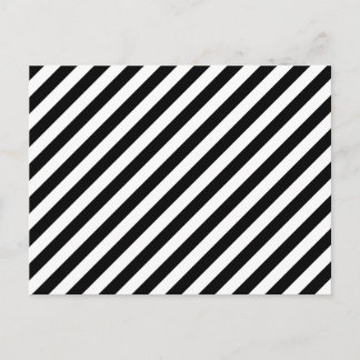 Carte Postale Bandes diagonales noires et blanches.