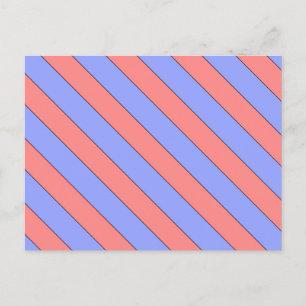 Carte Postale bandes diagonales rose et violet