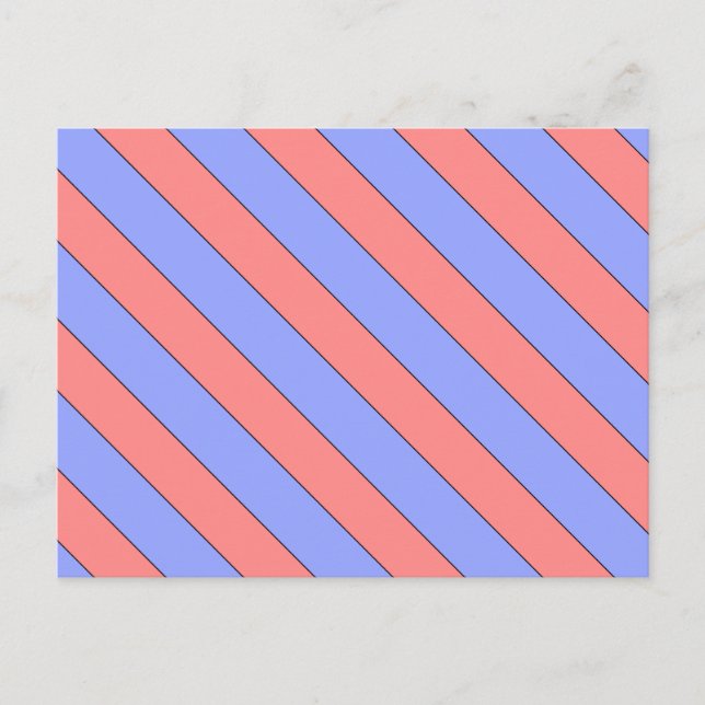 Carte Postale bandes diagonales rose et violet (Devant)