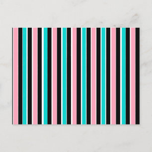 Carte Postale Bandes en rose noire et bleu