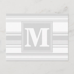Carte Postale Bandes gris clair monogrammes
