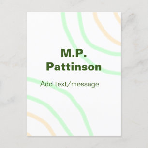 Carte Postale Bandes orange vertes ajouter le nom message texte