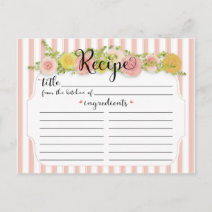 Carte Postale Bandes roses classiques avec Recette Rose