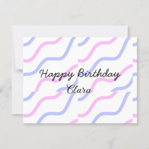 Carte Postale Bandes roses violettes joyeux anniversaire ajouter