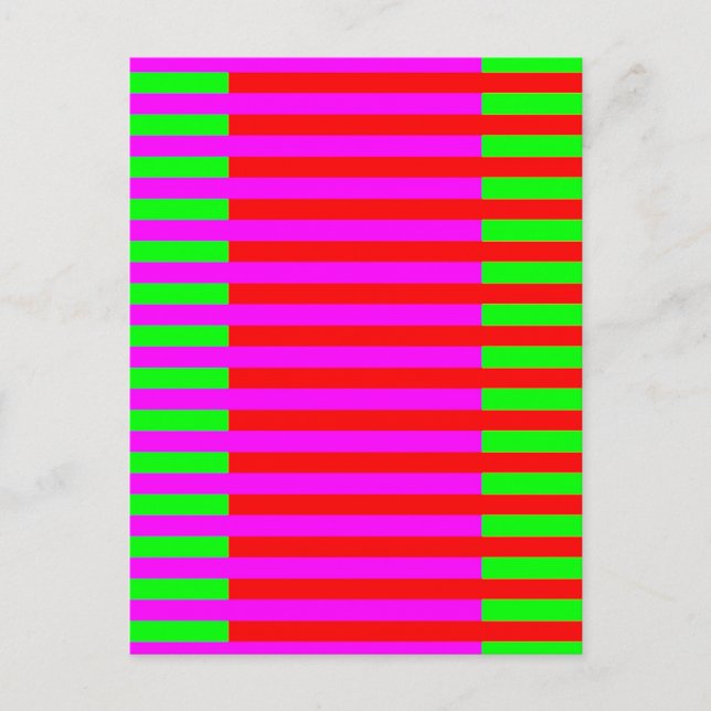 Carte Postale Bandes rouges roses chaudes (Devant)
