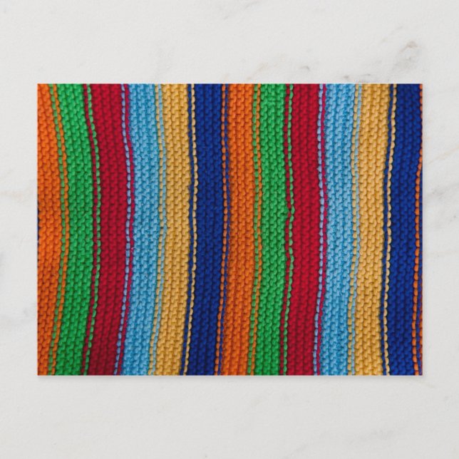 Carte Postale Bandes tricotées colorées (Devant)