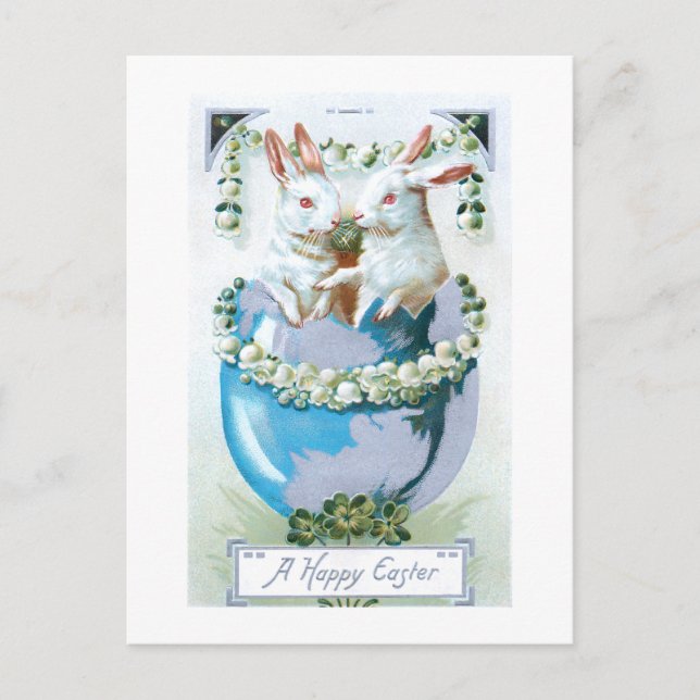 Carte Postale Bandes Vintages de Pâques en Oeuf (Devant)