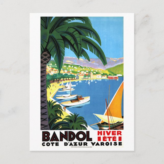 Carte Postale Bandol, Côte d'Azur, France, Côte d'Azur, vintage (Devant)