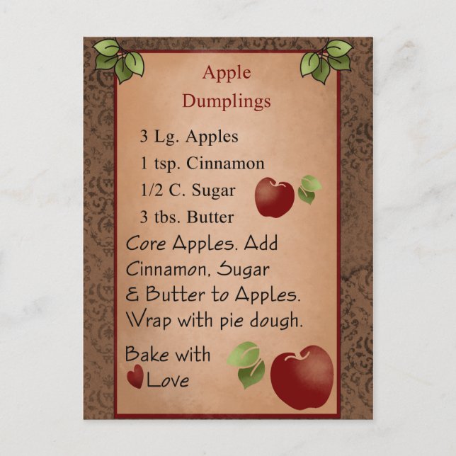 Carte postale Bandouillages de pomme mignonne (Devant)