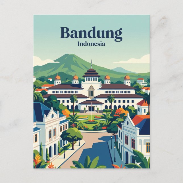 Carte Postale Bandung, Java occidental Indonésie (Devant)