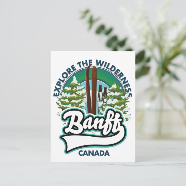Carte Postale Banff Canada pour skier logo (Debout devant)