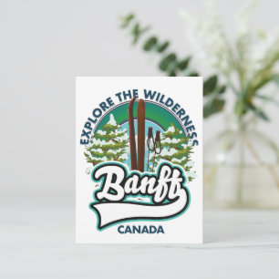 Carte Postale Banff Canada pour skier logo