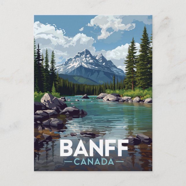 Carte Postale Banff National Park Mountain River View (Devant)
