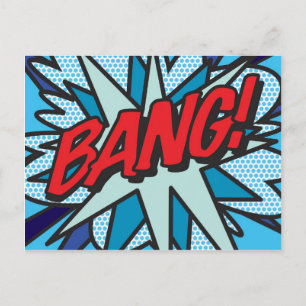 Carte Postale BANG Amusant Art Pop de Bande Dessinée Rétro