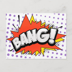 Carte Postale Bang Retro Action Comic Book Bubble