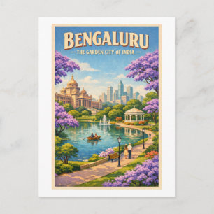 Carte Postale Bangalore, Inde, dans un voyage rétro classique