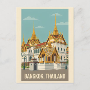 Carte Postale Bangkok Thailand Vintage Travel Poster