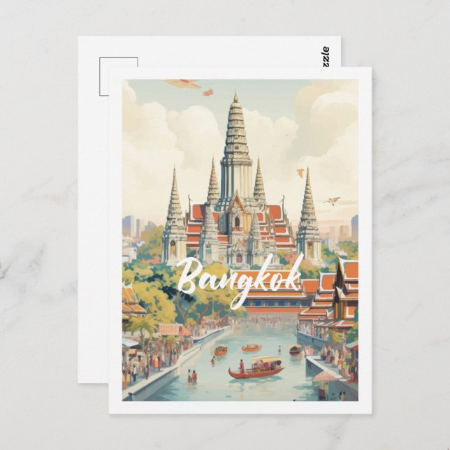 Carte Postale Bangkok Thaïlande célèbre lieu de voyage (Devant / Derrière)