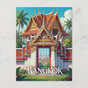 Carte Postale Bangkok Thaïlande Portail de temple thaïlandais Vo