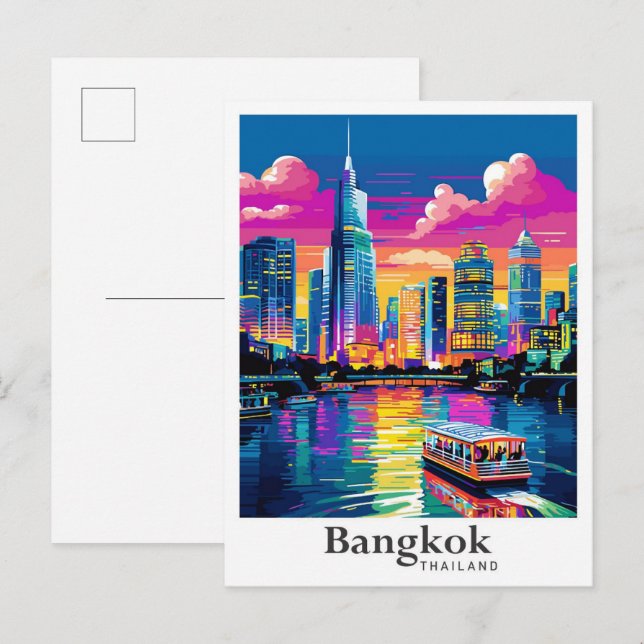 Carte Postale Bangkok Thaïlande Portrait Vintage voyage (Devant / Derrière)