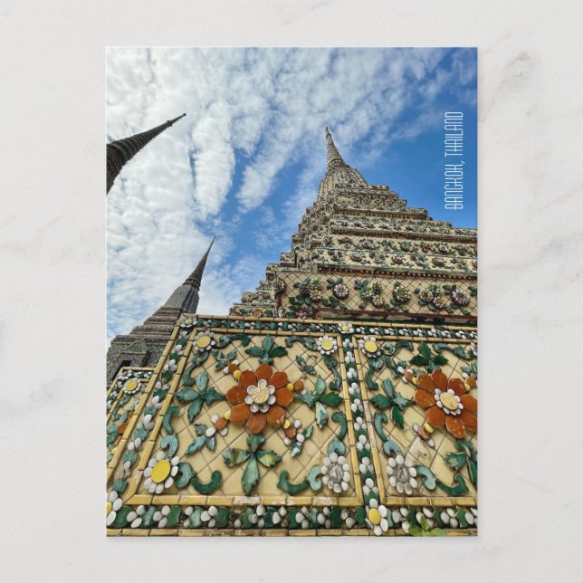 Carte Postale Bangkok Thaïlande stupas wat pho (Devant)