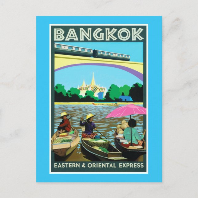 Carte Postale Bangkok, Thaïlande Vintage voyage Print (Devant)