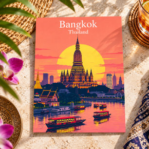 Carte Postale Bangkok, Thaïlande Voyage Vintage Vibrant