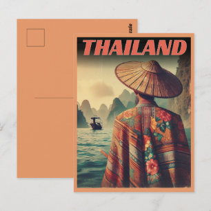 Carte Postale Bangkok ville Thaïlande vieil homme thaïlandais vo