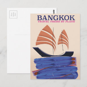 Carte Postale Bangkok "Voyage là-bas par avion"