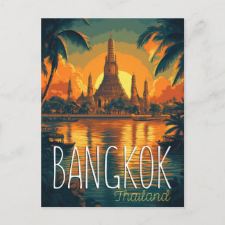 Carte Postale Bangkok, Wat Arun Temple Retro Voyage