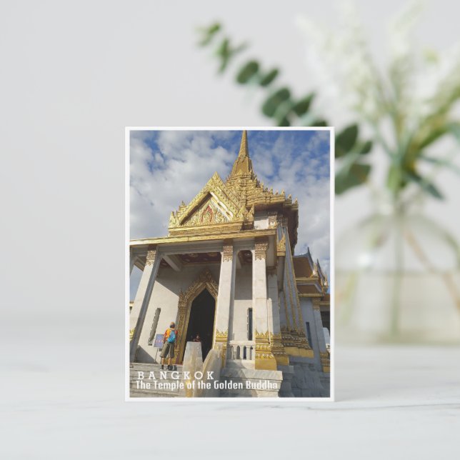 Carte Postale Bangkok, Wat Traimit, Thaïlande (Debout devant)