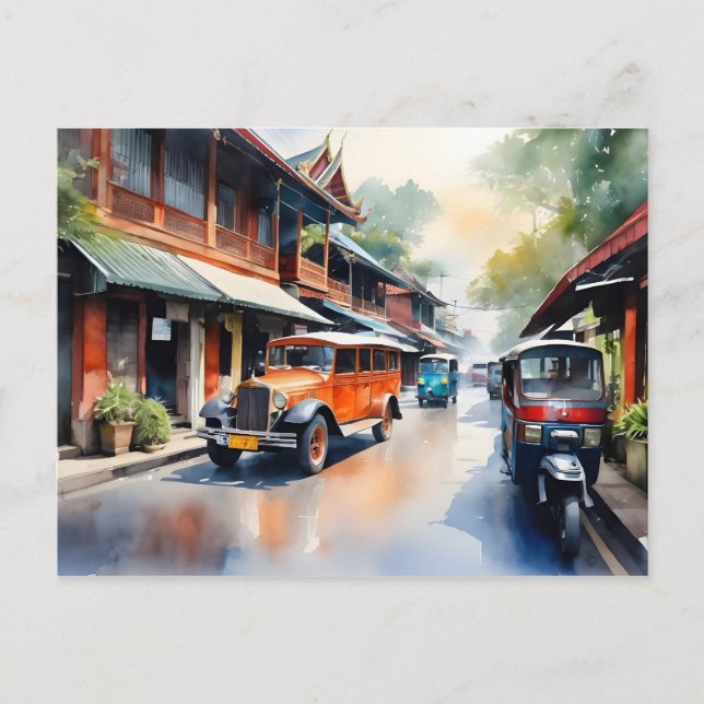 Carte Postale Bangkok watercolor art (Devant)