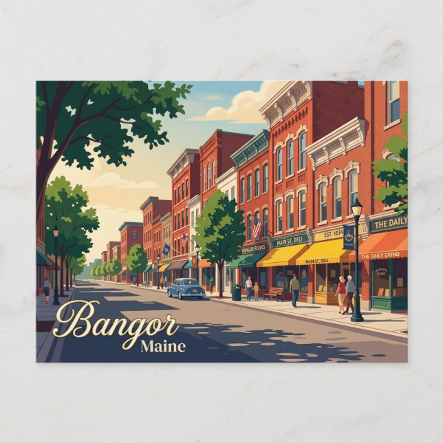 Carte Postale Bangor Main Street USA (Devant)